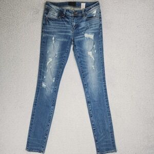 Buckle Black Jeans Womens 26x34 Medium Wash Mid Rise Skinny Stretch Distressed